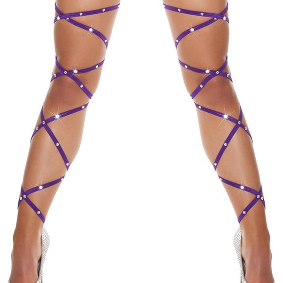 Accessories - Sexy Bandage Fish Net Crystal Stockings Thigh High